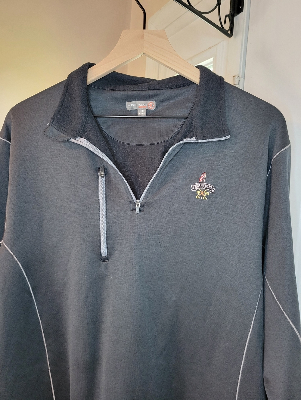 Peter Millar The Foundry Golf Club In Virginia Zip Up Longsleeve Polo, Size XXL - Picture 2 of 7